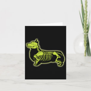 Corgi Skeleton Halloween Men Women Dog Lovers Rib Card