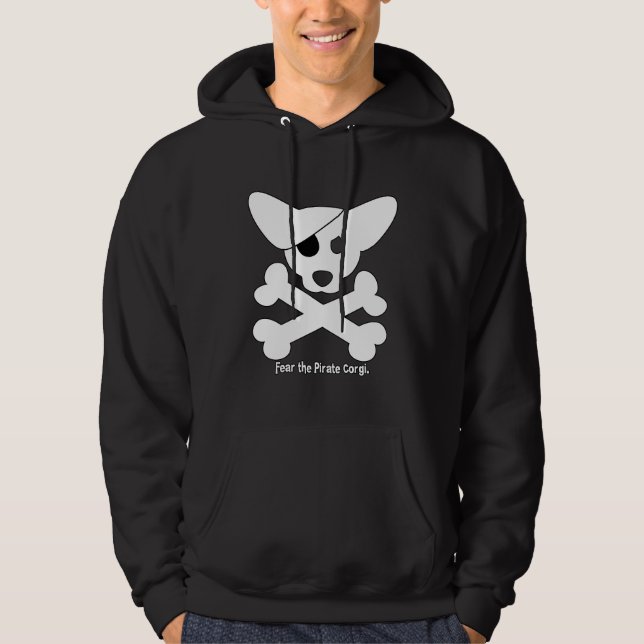 Corgi Skull & Crossbones Hooded Sweatshirt (Front)