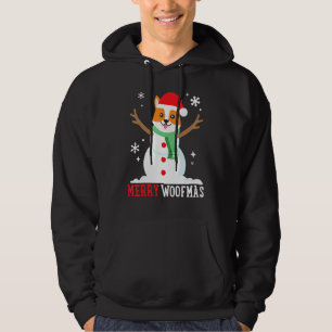 Corgi Snowman Funny Cute Dog Mom Dad Christmas Hoodie