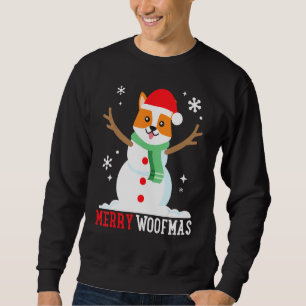 Corgi Snowman Funny Cute Dog Mom Dad Christmas Sweatshirt