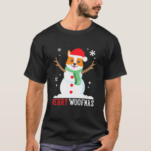 Corgi Snowman Funny Cute Dog Mom Dad Christmas T-Shirt