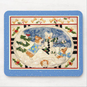 Corgi Snowman Mousepad