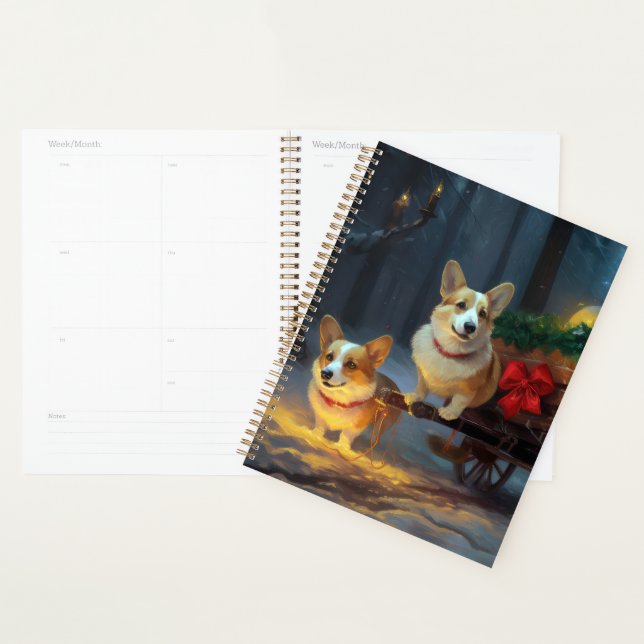 Corgi Snowy Sleigh Christmas Decor  Planner (Display)