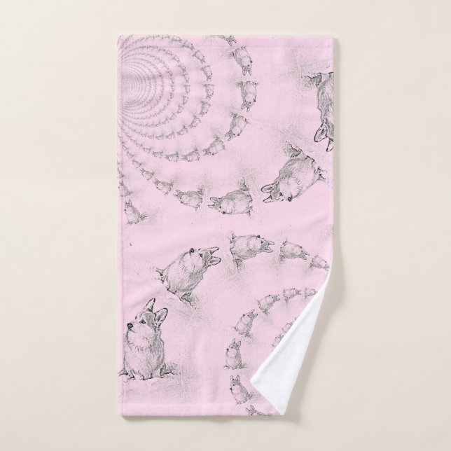Corgi Spiral hand towel (Hand Towel)