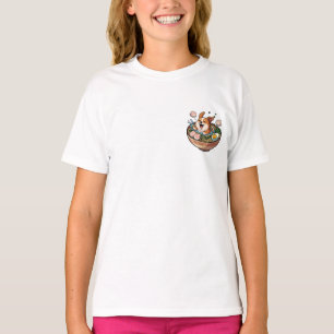 Corgi Splashing in a Ramen Bowl Kids T-Shirt