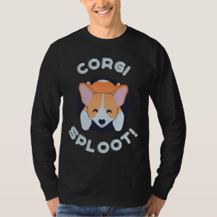 Corgi Sploot On Purple Background Cute Funny For D T-Shirt