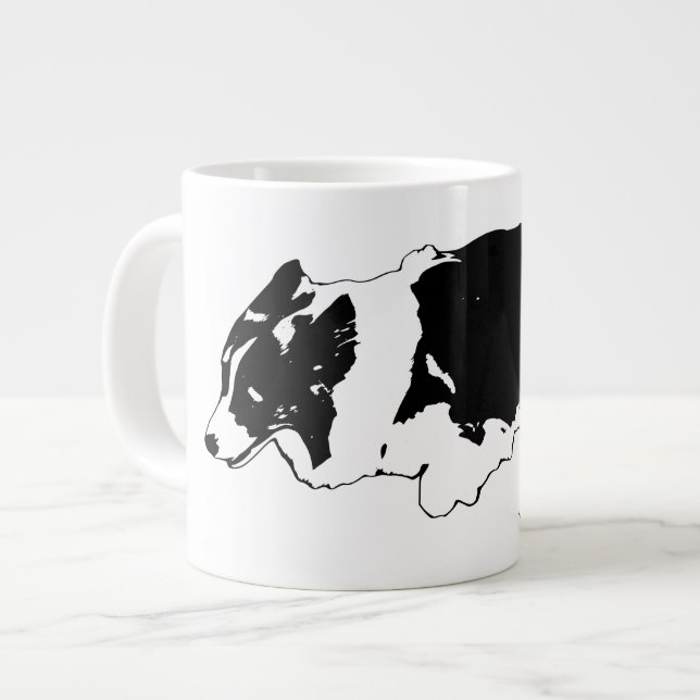Corgi sprint, winter sparkle large coffee mug (Front Left)