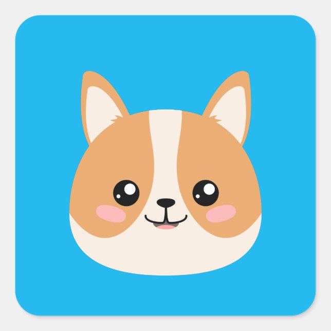 Corgi Square Sticker (Front)