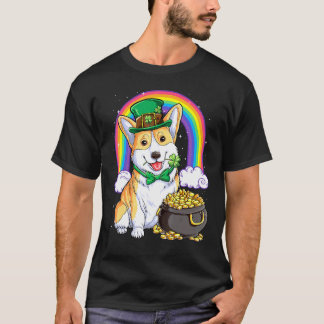 Corgi St Patricks Day Boys Kids Men Leprechaun Dog T-Shirt