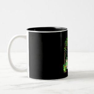 Corgi St Patricks Day Green Truck Under The Tree Two-Tone Coffee Mug
