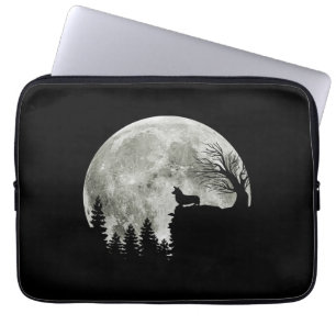 Corgi Standing On Mountain Moonlight Halloween Laptop Sleeve