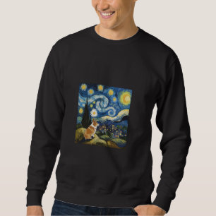 Corgi Starry Night Van Gogh Gifts For Corgi Mom Co Sweatshirt