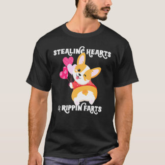 Corgi Stealing Hearts And Rippin Farts Dog Men Wom T-Shirt