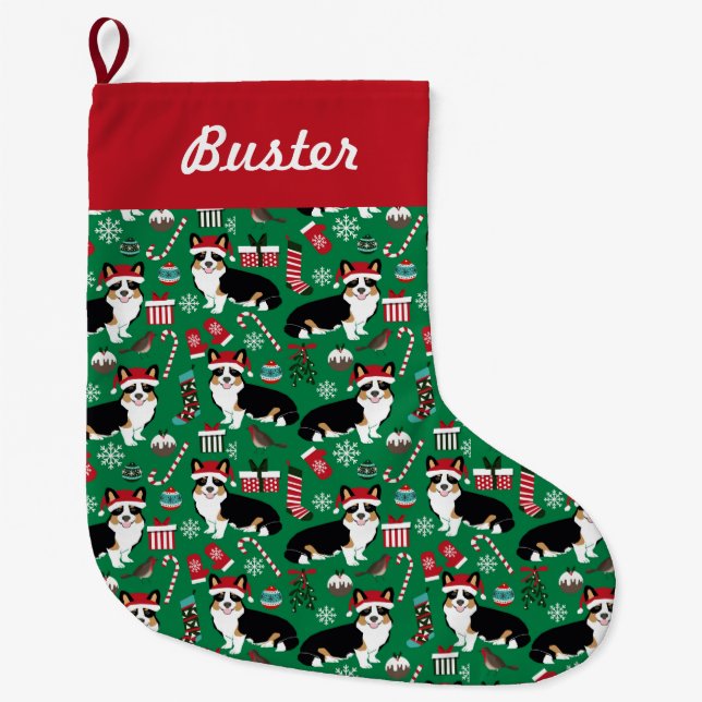 Corgi Stocking - cute corgis design christmas (Front)