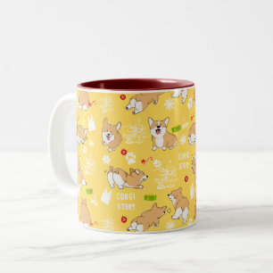 Corgi Story Christmas Two-Tone Coffee Mug