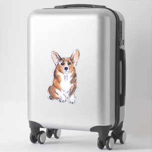 Corgi sumie watercolor painting