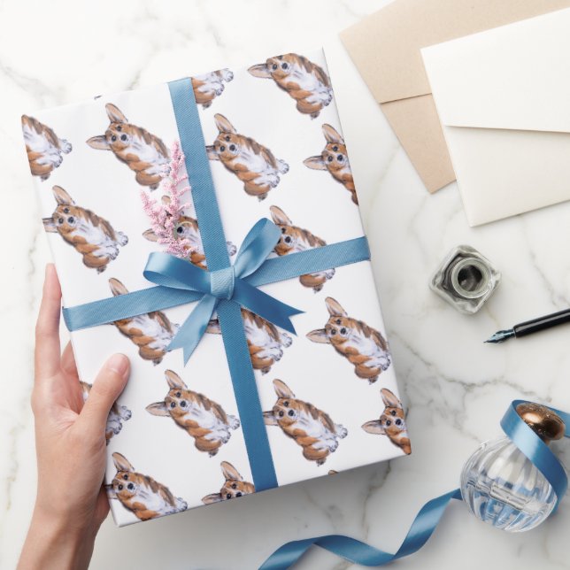 Corgi sumie watercolor pattern wrapping paper (Gifting)