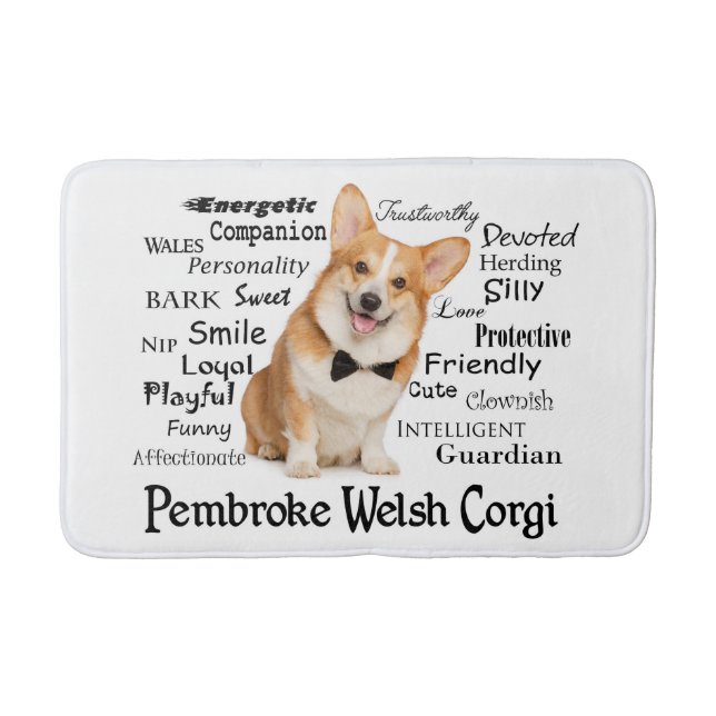Corgi Traits Bath Mat (Front)
