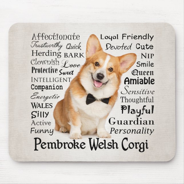 Corgi Traits Mouse Pad (Front)