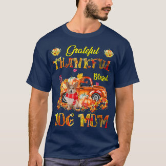 Corgi Truck Pumpkin Thankful Grateful Blessed Dog T-Shirt