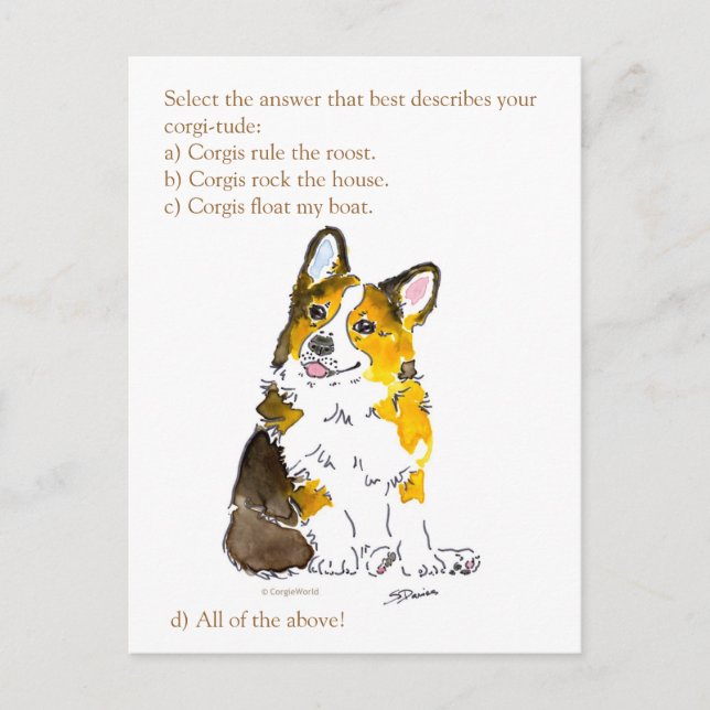 Corgi-tude Postcard (Front)