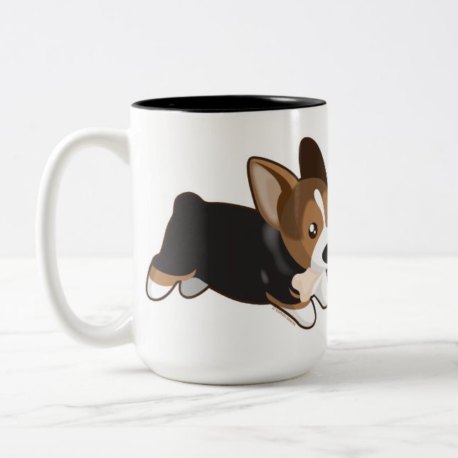 Corgi Two-Tone Coffee Mug (Left)