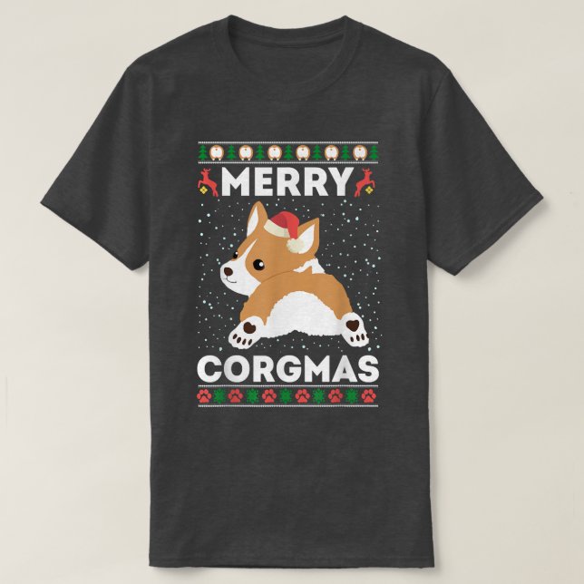 Corgi Ugly Christmas Sweater Style Merry Corgmas S (Design Front)