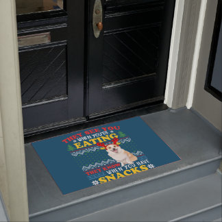 Corgi Ugly Christmas They See You're Eating Xmas Doormat