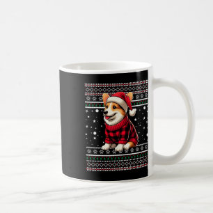 Corgi Ugly Funny Santa Hat Buffalo Plaid Christmas Coffee Mug