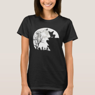 Corgi Under Moon Halloween Dog T-Shirt