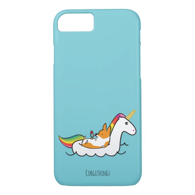 Corgi Unicorn Floatie Phone Case (Back)