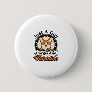Corgi Valentine Design for Dog Lovers_1 2 Inch Round Button
