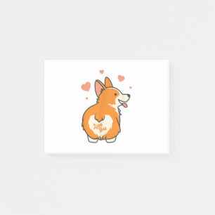 Corgi Valentines Day Gift Dog Lover Heart Post-it Notes