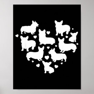 Corgi valentines day shirt cute dog heart lover mo poster