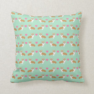Corgi Valentines hearts - cute corgi love Throw Pillow