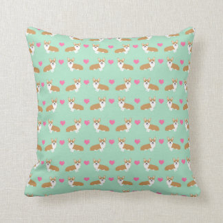 Corgi Valentines hearts - cute corgi love Throw Pillow