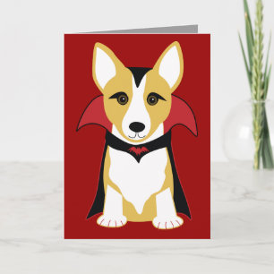 Corgi Vampire Customizable Halloween Card