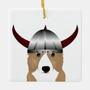Corgi Viking Ornament