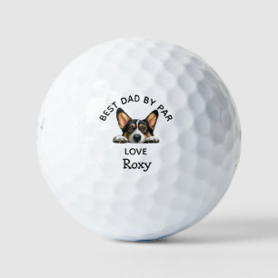 Corgi Watercolor Peeking Puppy  Golf Balls