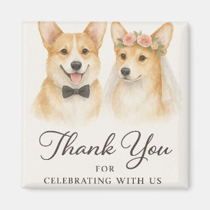 Corgi Watercolor Wedding Thank you Magnet
