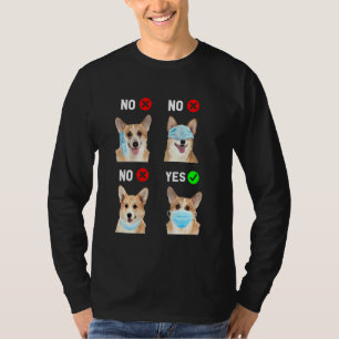 Corgi Wear Face Mask Right Social Distance Funny D T-Shirt