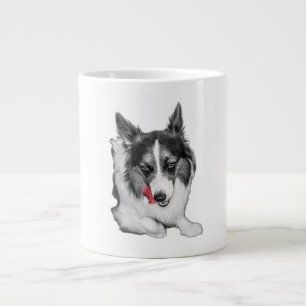Corgi Wink in Red Large Coffee Mug