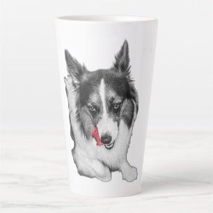 Corgi Wink in Red Latte Mug