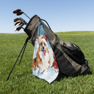 Corgi Winter Wonderland Christmas Joy Golf Towel