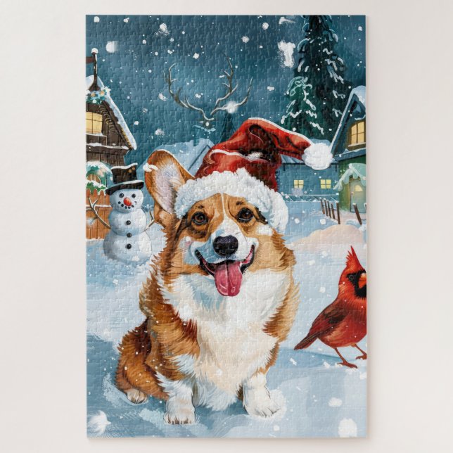 Corgi Winter Wonderland Christmas Joy Jigsaw Puzzle (Vertical)