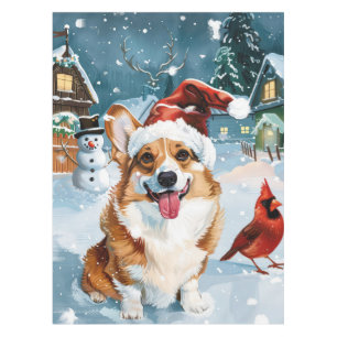 Corgi Winter Wonderland Christmas Joy Tablecloth