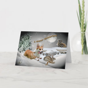 Corgi Winter Wonderland Greeting Cards