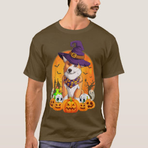 Corgi Witch Pumpkin Halloween Dog Lover Funny-651 T-Shirt