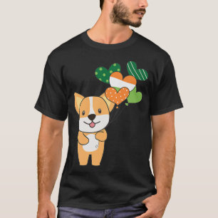 Corgi With Ireland Balloons Cute Animals For Happi T-Shirt