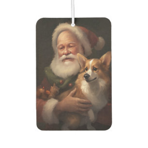 Corgi With Santa Claus Festive Christmas Air Freshener